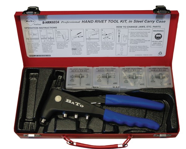 BATO Hand riveter fitter set 2,4-4,8(5,0) mm