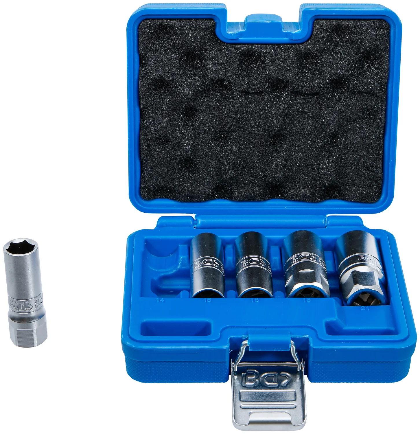 BGS Tændrørstop sekskant | indvendig firkant 12,5 mm (1/2") | 14 - 21 mm | 5 dele