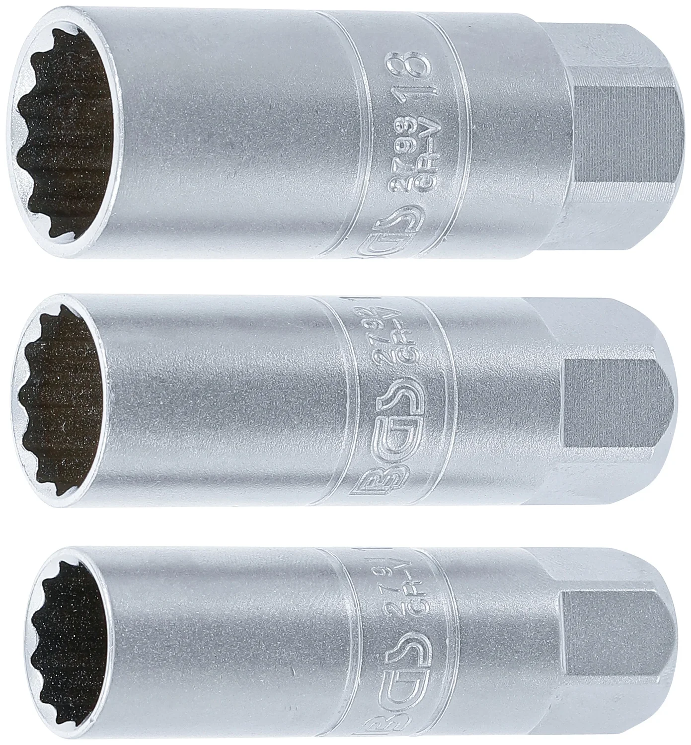 BGS Tændrørstop tolvkant | 10 mm (3/8") | 14 - 16 - 18 mm | 3 dele