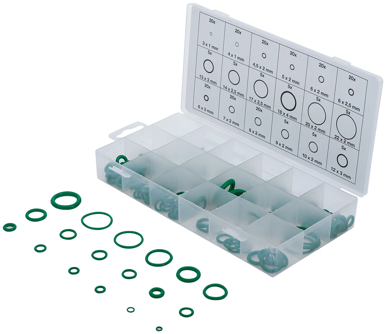 BGS O-Ring-Sortiment | HNBR | Ø 3 - 22 mm | 225 delar