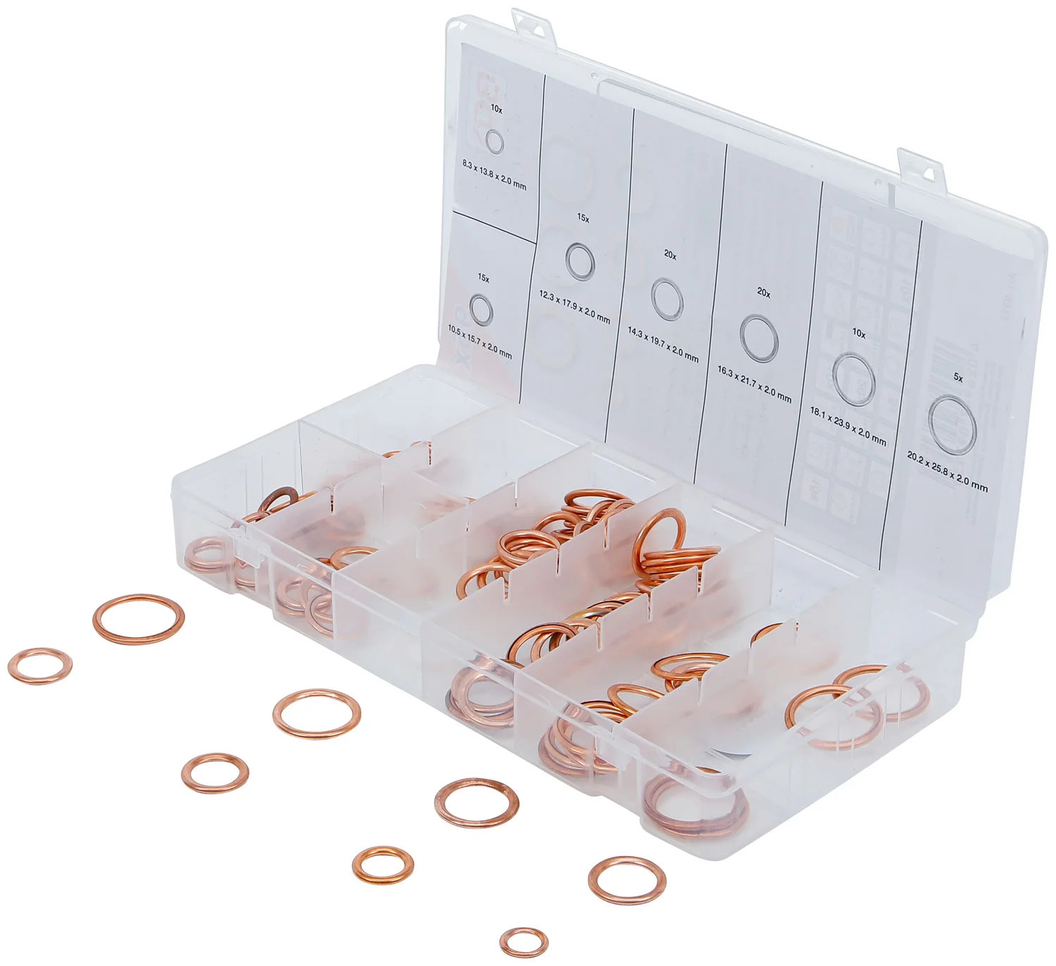 BGS O-Ring-Sortiment | Kupfer | Ø 6 - 20 mm | 95 delar