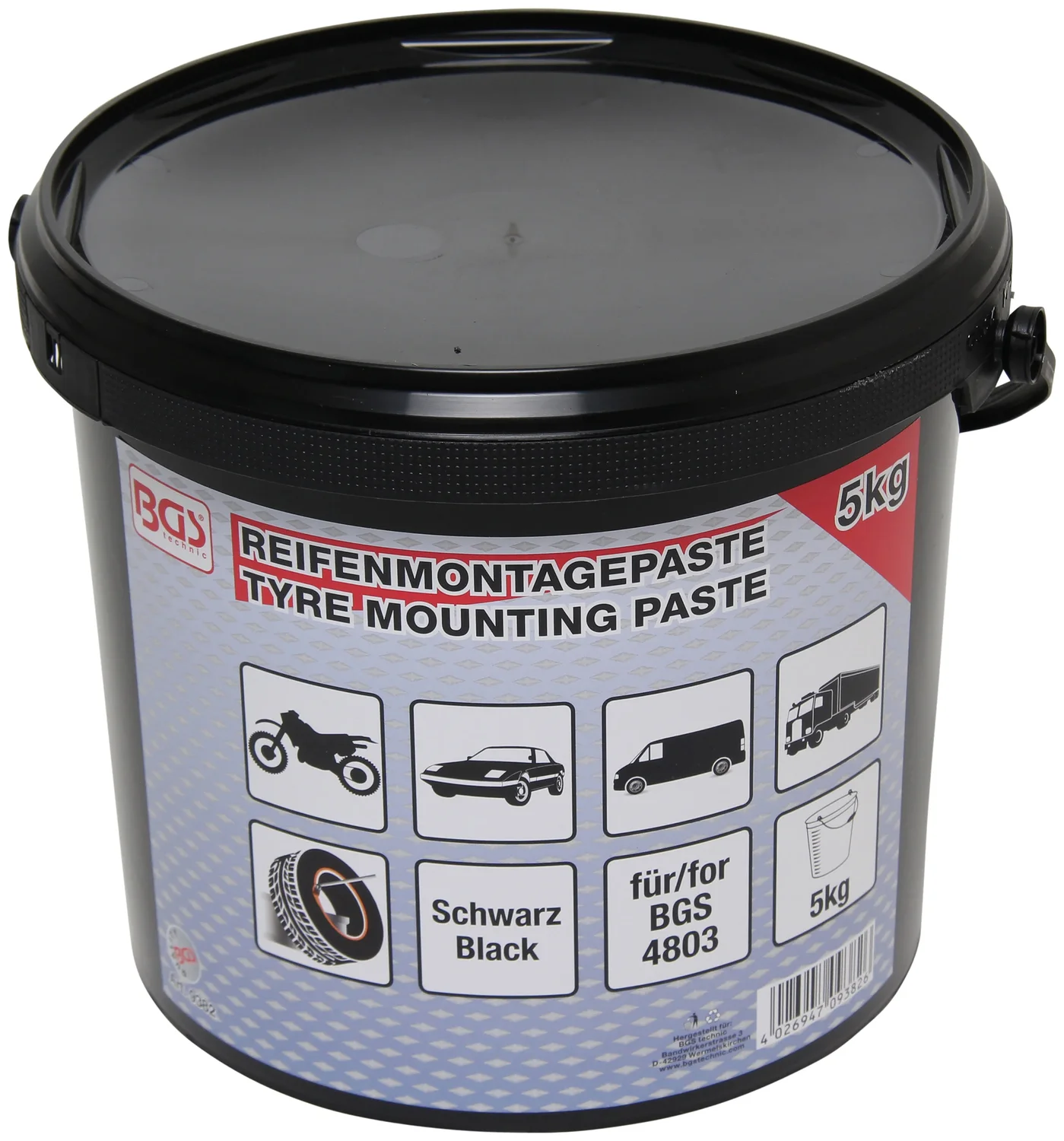 BGS Dækmonteringspasta | sort | 5 kg