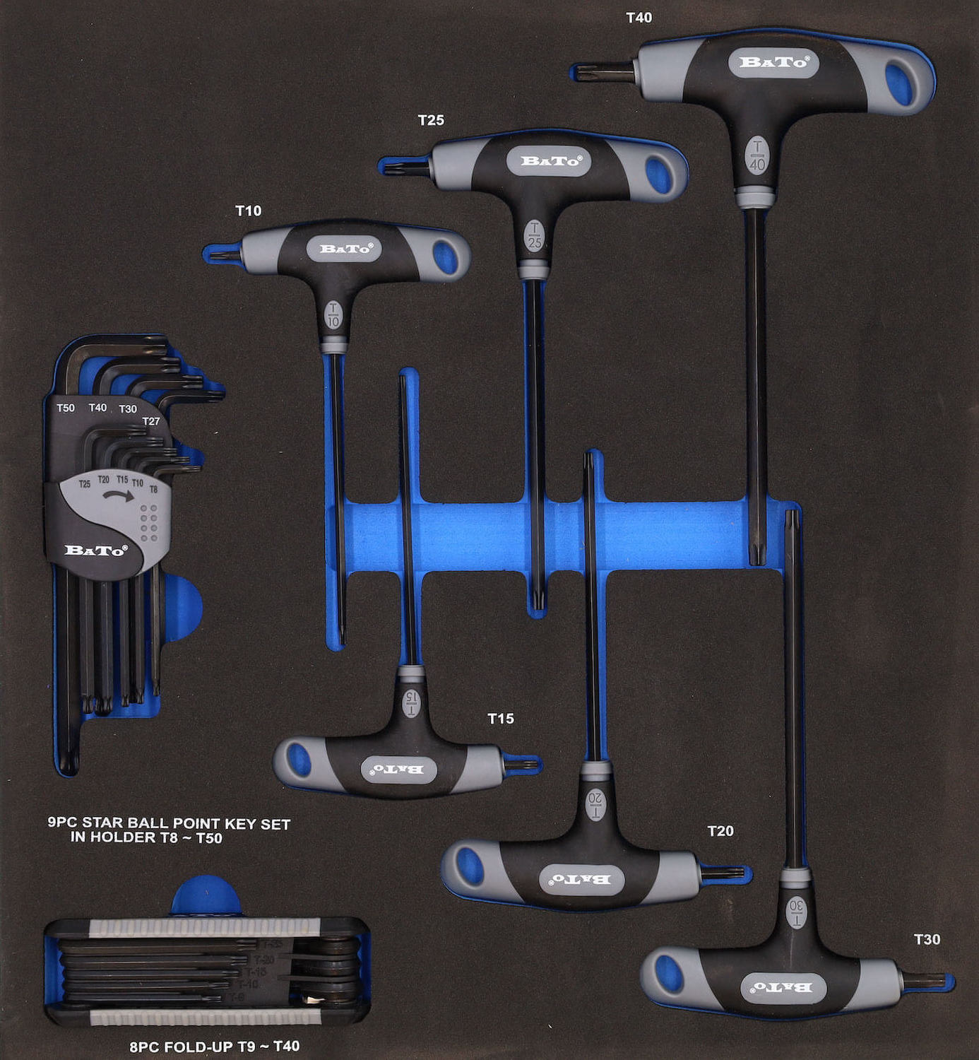 BATO T-grepp insexnyckelsats Torx. EVA 2/3.